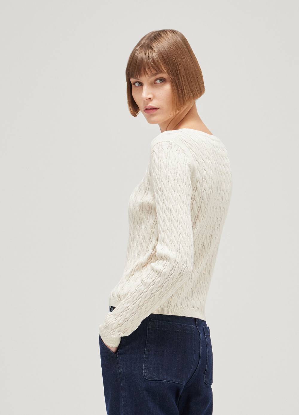 LES COPAINSMaglione tricot in cotone e seta Nuovo