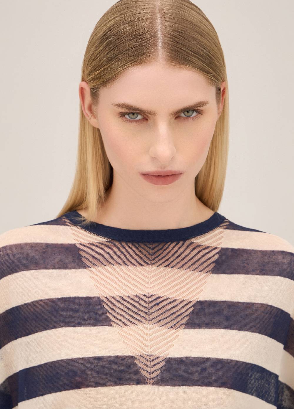 LES COPAINSMaglia tricot a maniche corte in misto lino Qualità Garantita