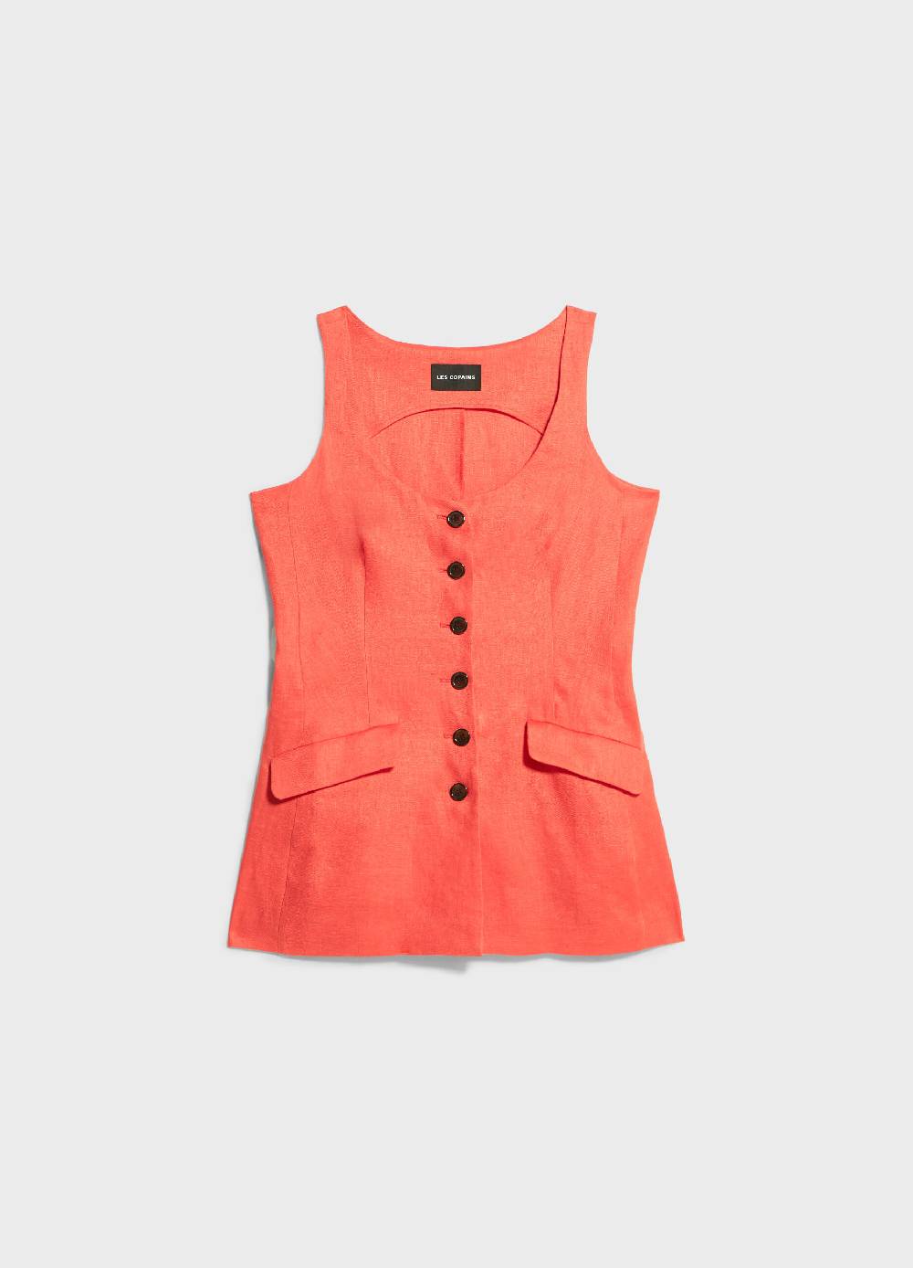 LES COPAINSGilet lungo in puro lino Economico