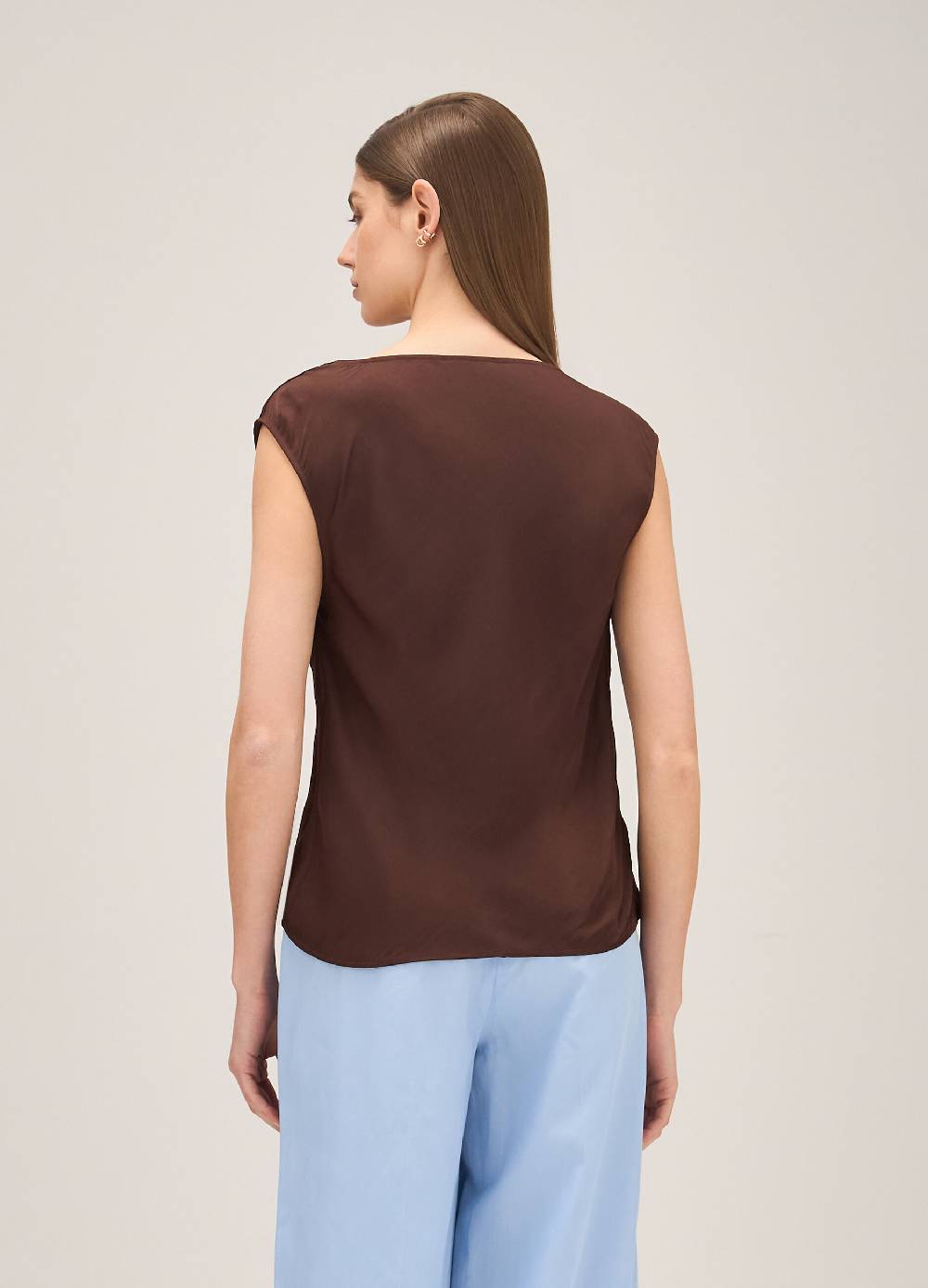 LES COPAINSTop smanicato con drappeggio Vendite Flash