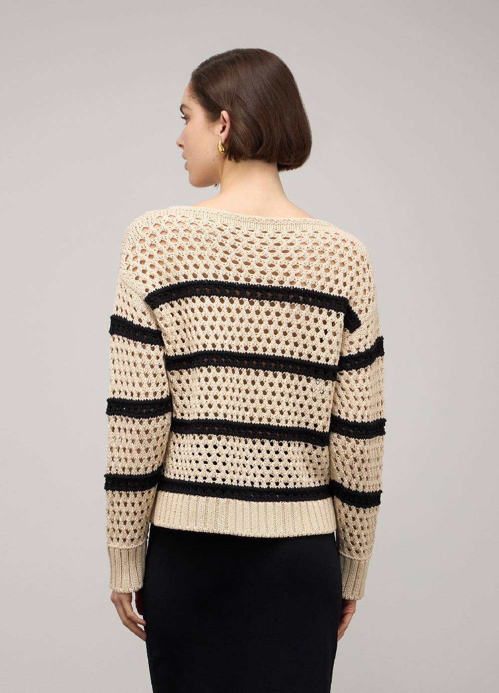 LES COPAINSMaglione tricot misto cotone a righe Qualità Garantita