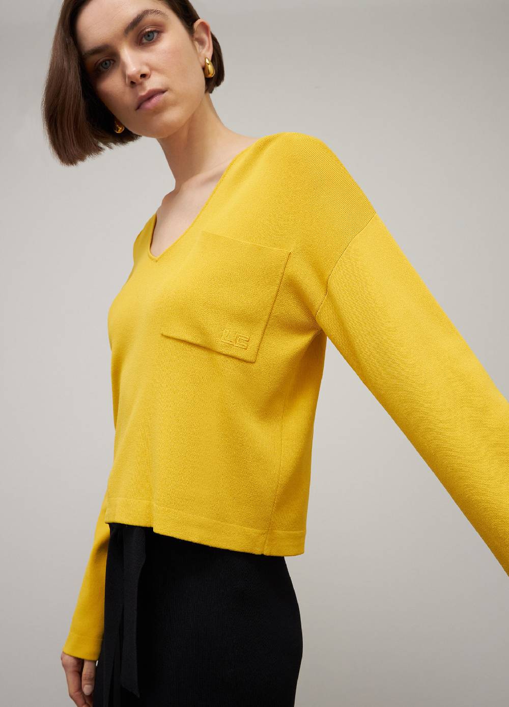 LES COPAINSMaglia tricot con scollo a V in misto viscosa Negozi Online