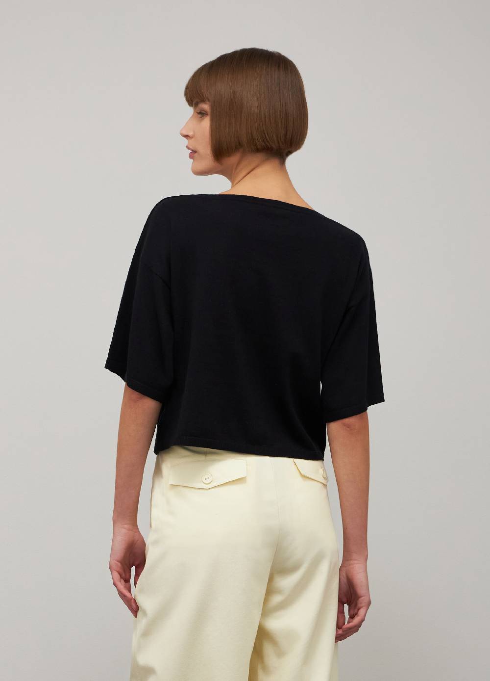 LES COPAINSMaglia tricot a maniche corte in seta e cotone Sottocosto