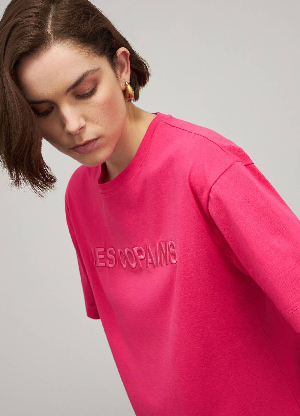 LES COPAINST-shirt logata in puro cotone Offerta