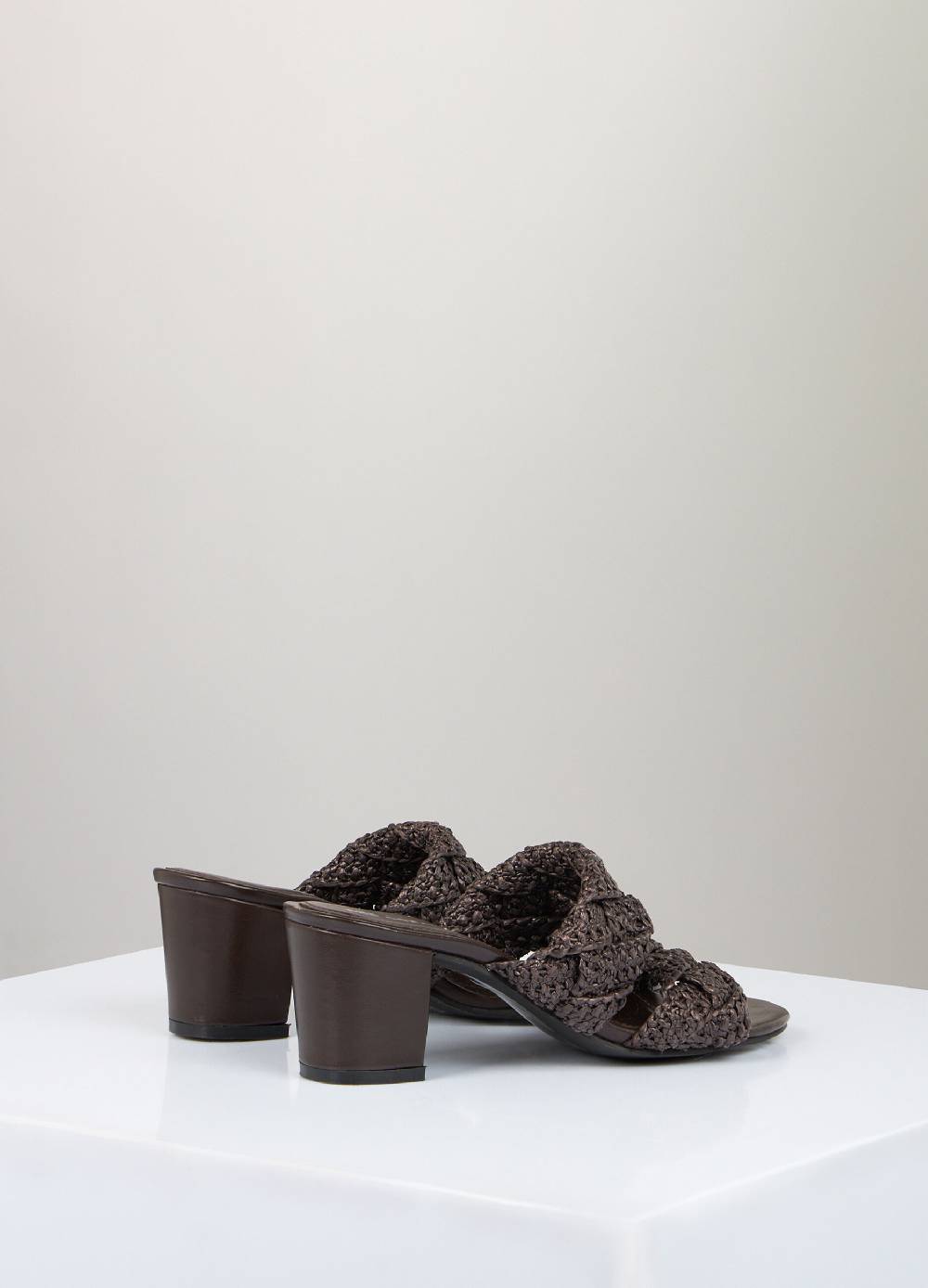 LES COPAINSSandali a fascia in pelle e rafia Hotsell