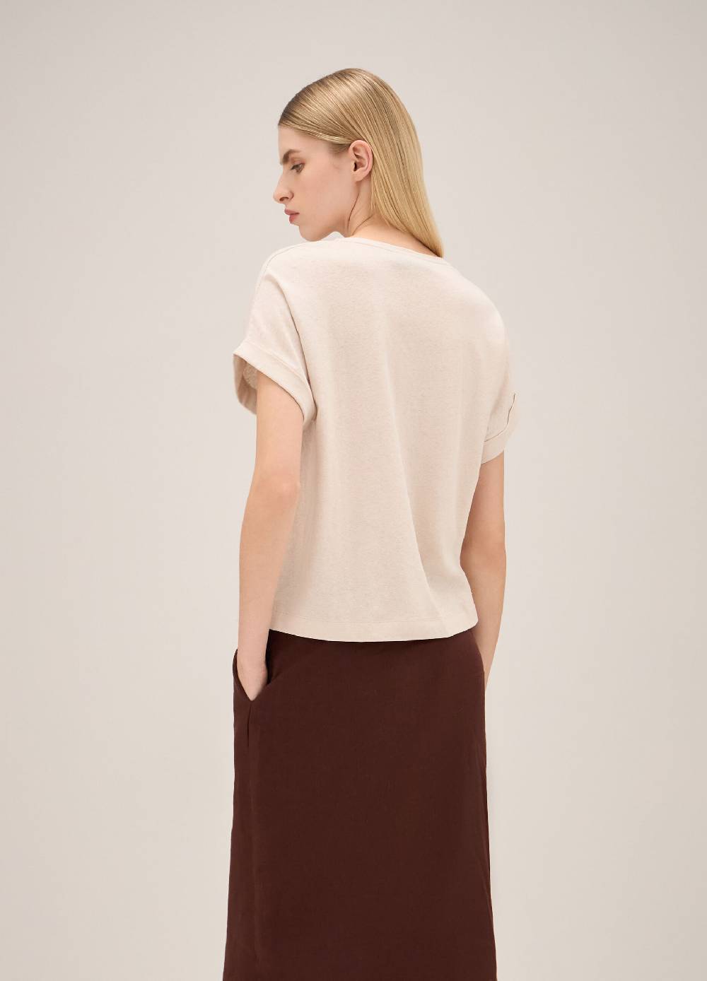 LES COPAINST-shirt in lino e cotone Qualità Garantita