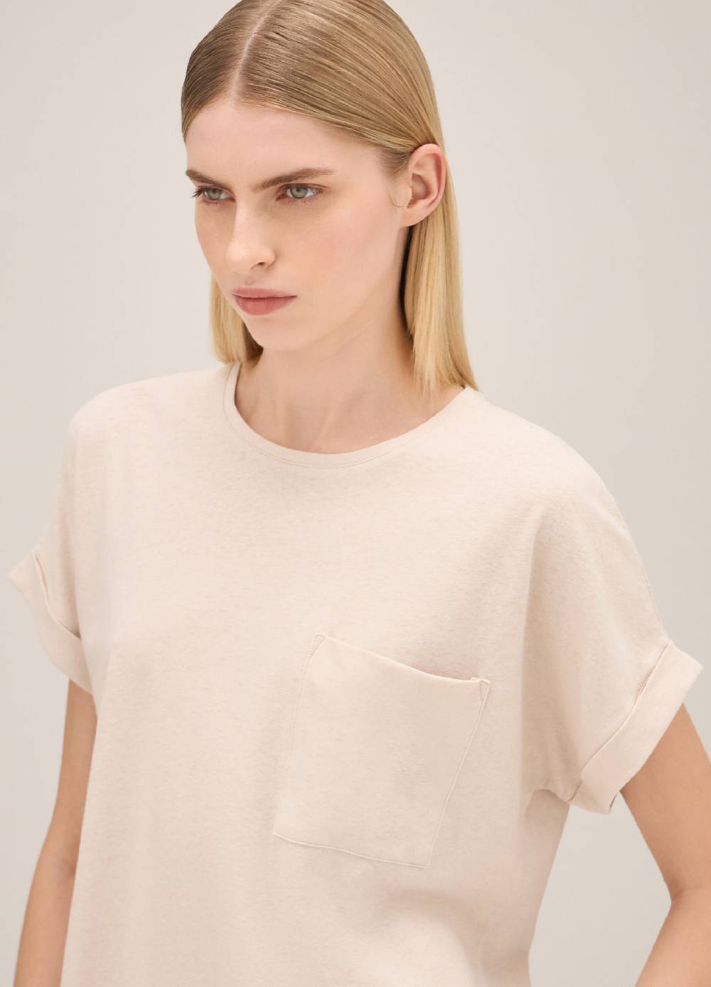 LES COPAINST-shirt in lino e cotone Qualità Garantita