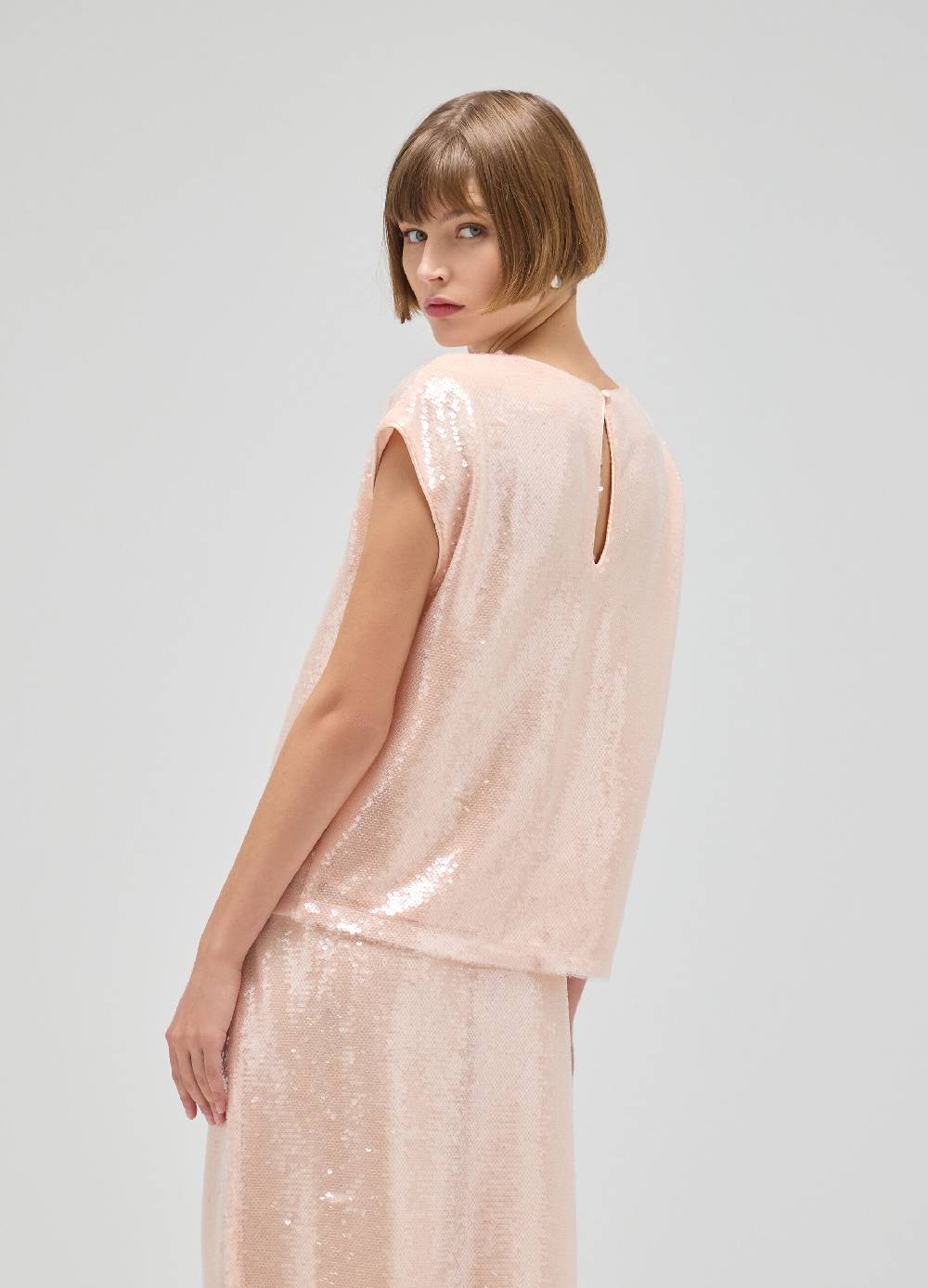 LES COPAINSTop smanicato con paillettes Sconto