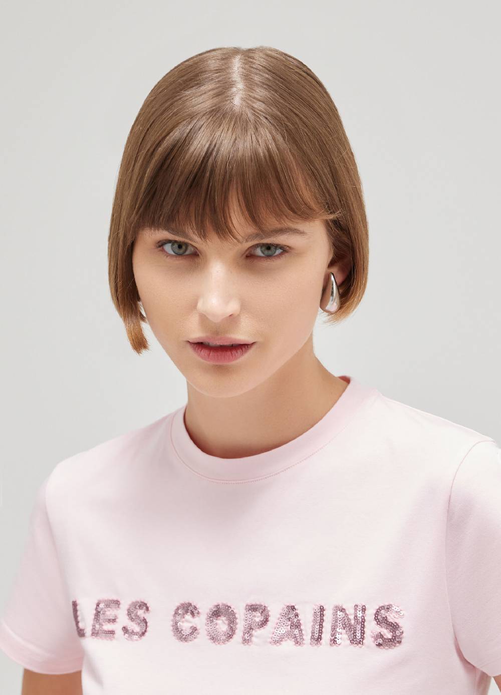 LES COPAINST-shirt a mezza manica in cotone stretch Offerta