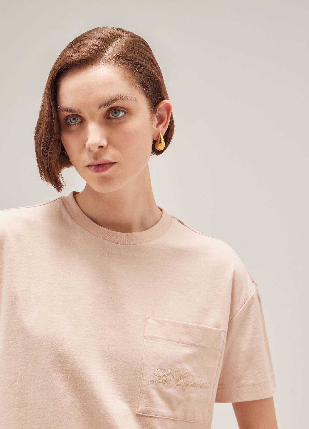 LES COPAINST-shirt con logo in puro cotone In Vendita