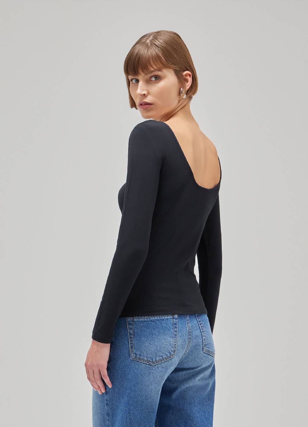 LES COPAINSMaglia a maniche lunghe in tessuto stretch In Saldo