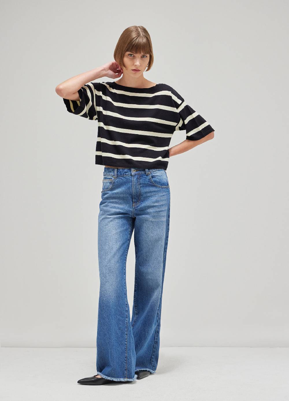 LES COPAINSMaglia tricot in seta e cotone a righe