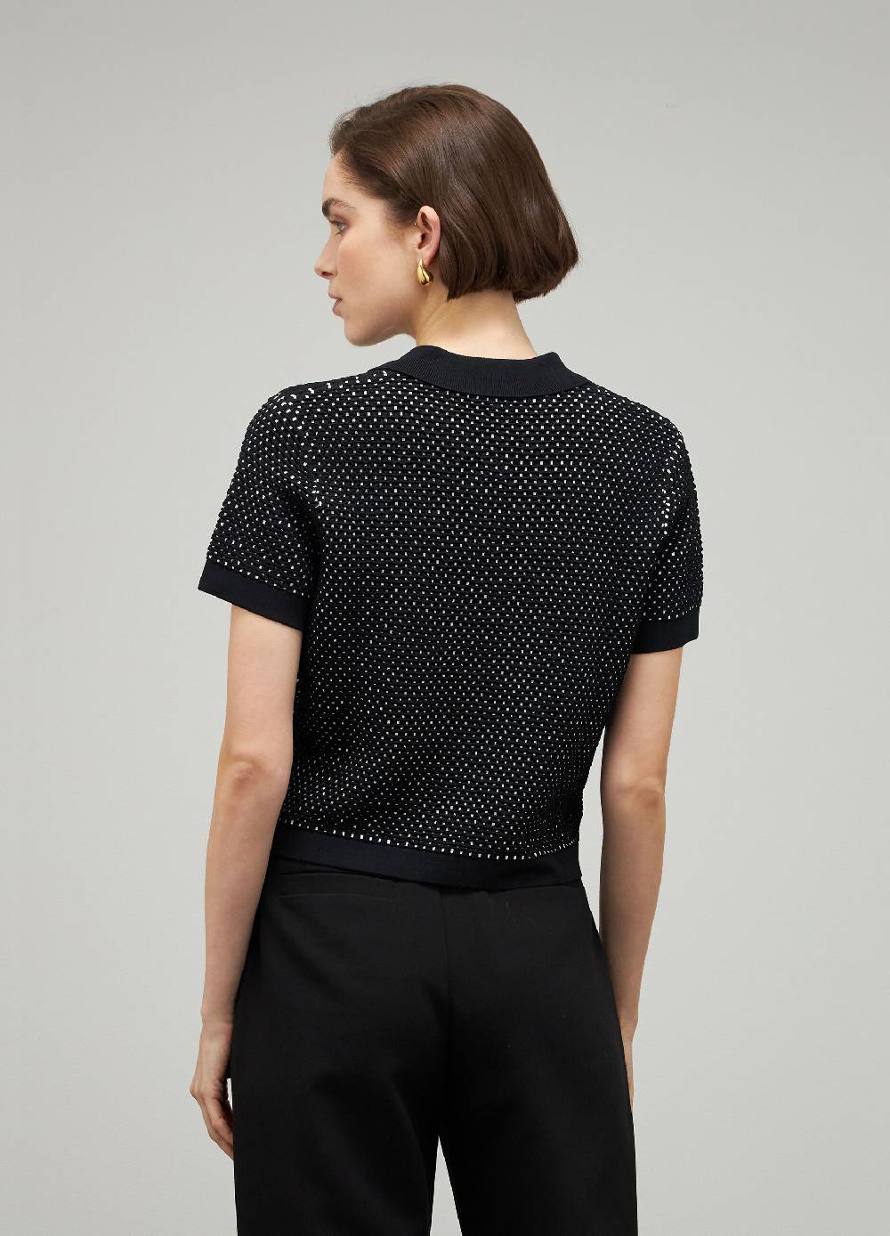 LES COPAINSMaglia tricot a maniche corte jacquard Nuovo