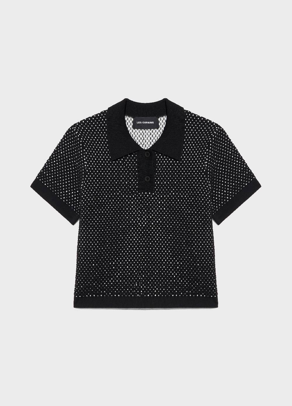 LES COPAINSMaglia tricot a maniche corte jacquard Nuovo