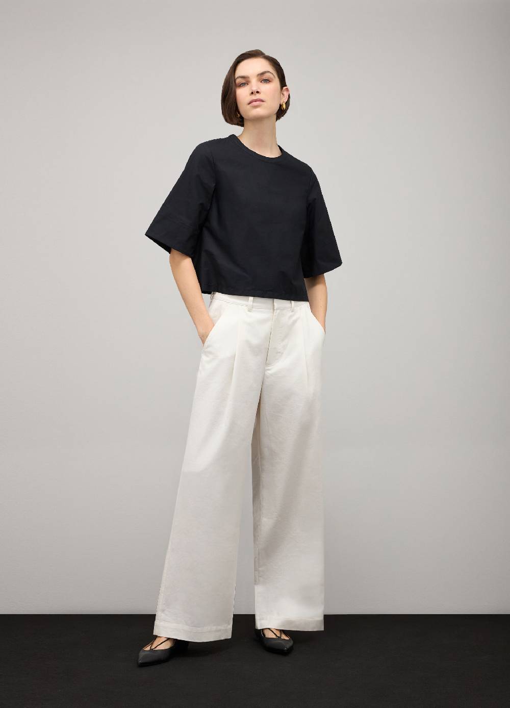 LES COPAINSBlusa in cotone con maniche a tre quarti