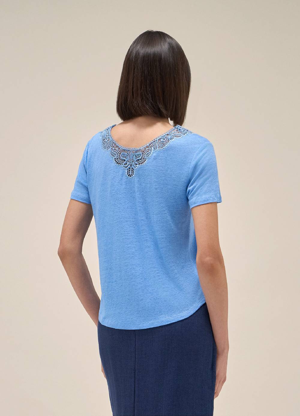 LES COPAINST-shirt a maniche corte in lino Spedizione Gratuita