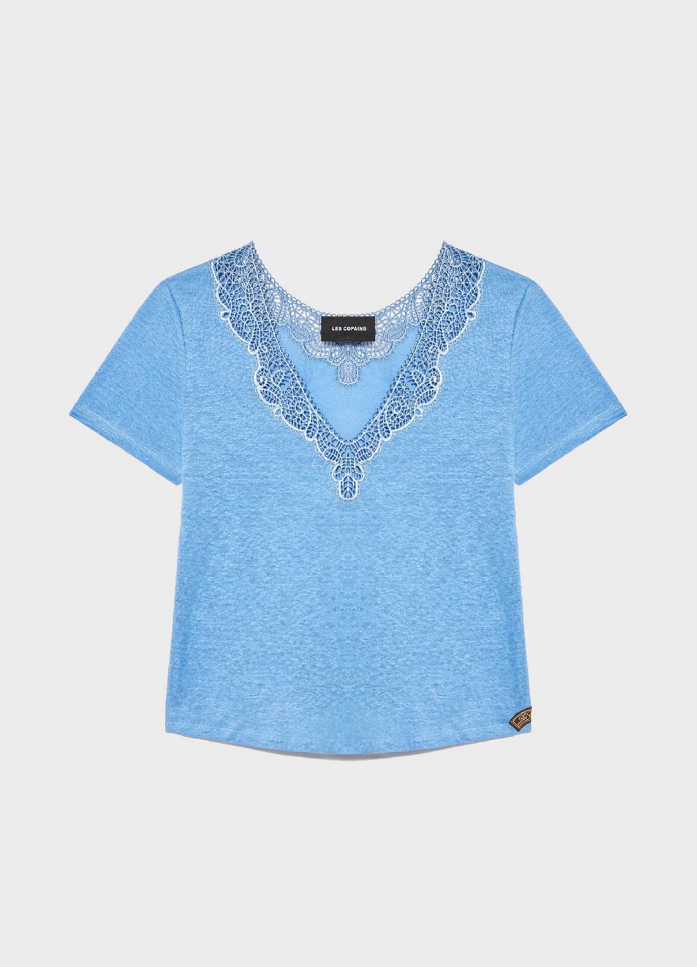 LES COPAINST-shirt a maniche corte in lino Spedizione Gratuita