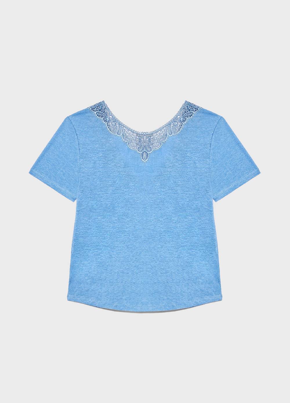 LES COPAINST-shirt a maniche corte in lino Spedizione Gratuita