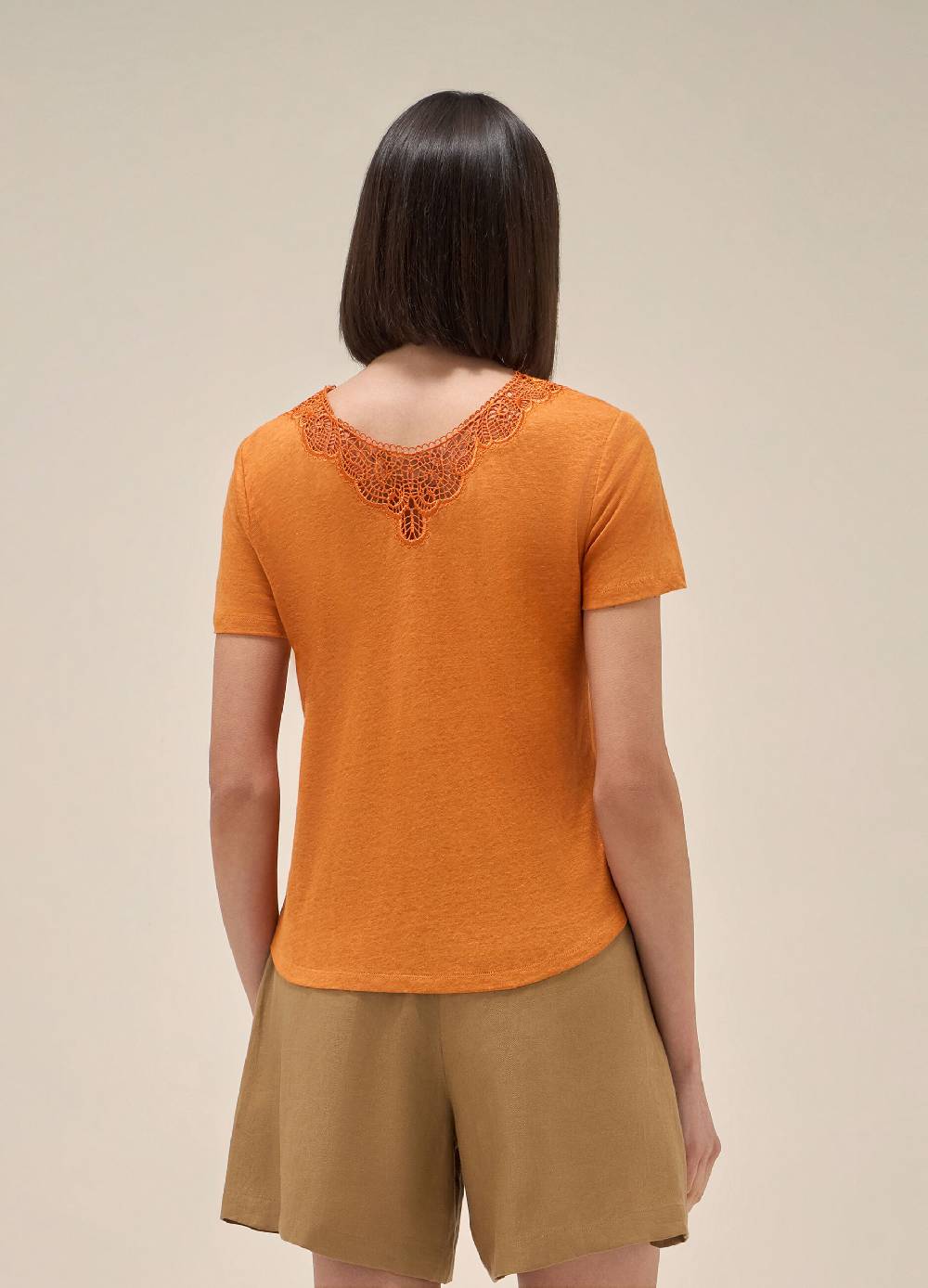 LES COPAINST-shirt a maniche corte in lino Negozi Online