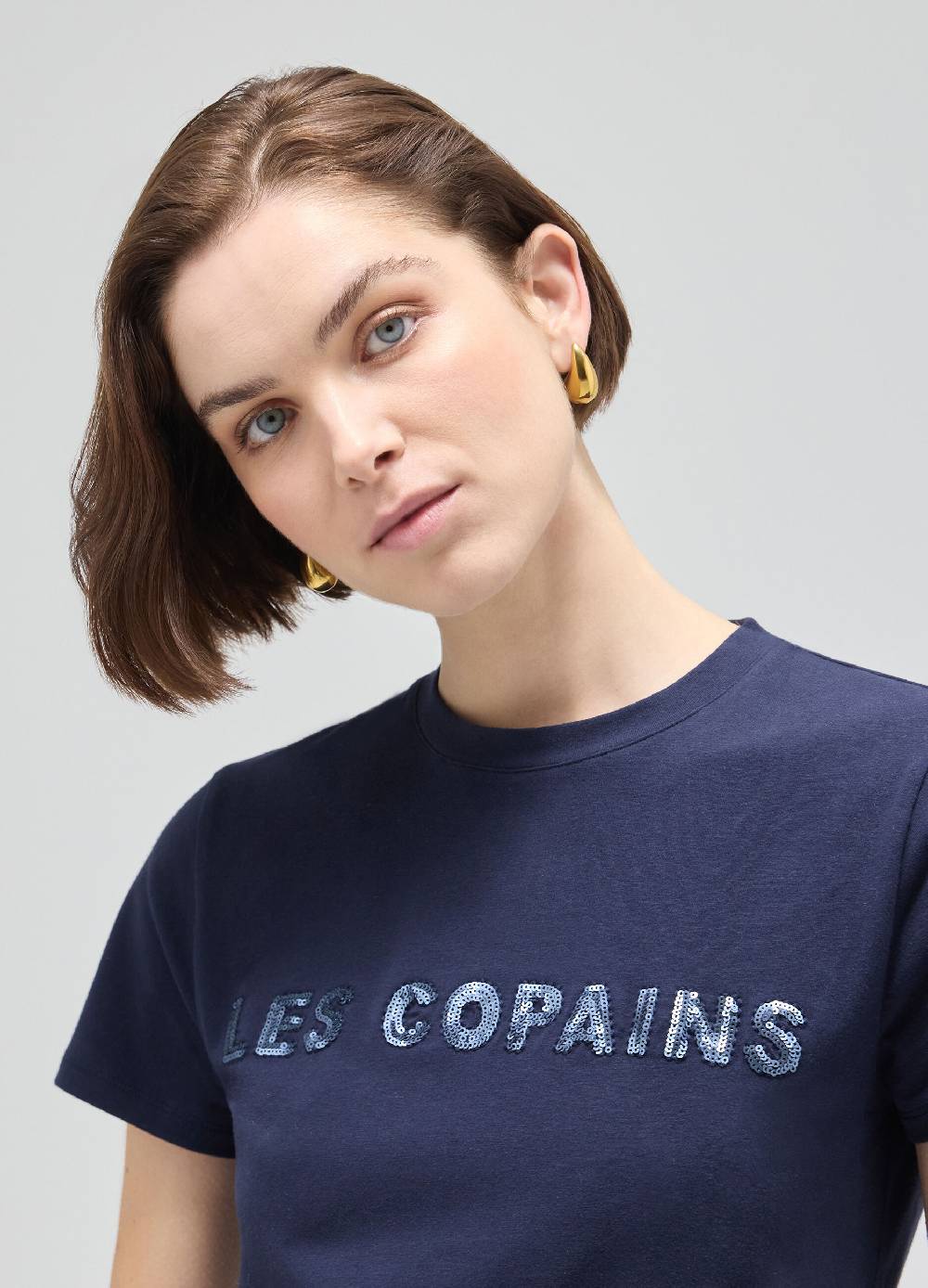 LES COPAINST-shirt a mezza manica in cotone stretch Acquista Ora