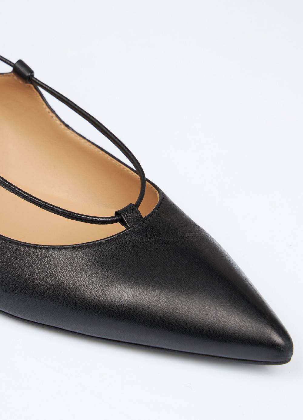 LES COPAINSBallerine in vera pelle con laccetti Shopping Online