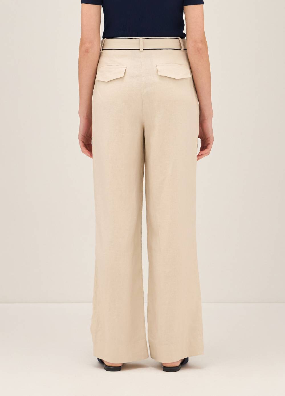 LES COPAINSPantaloni straight fit in lino Sconto