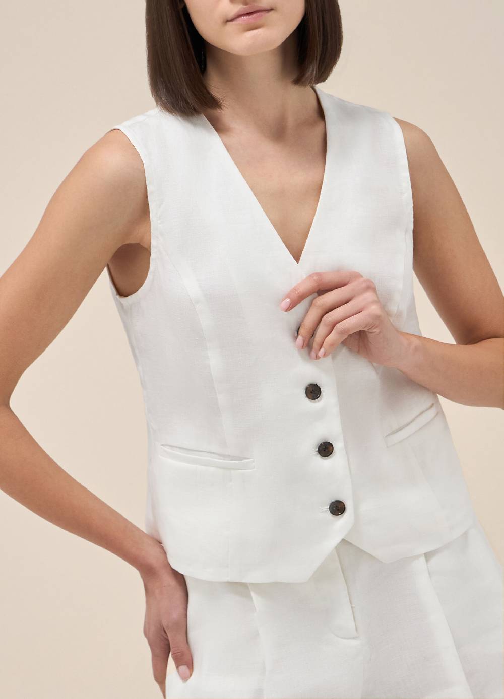 LES COPAINSGilet in puro lino Online