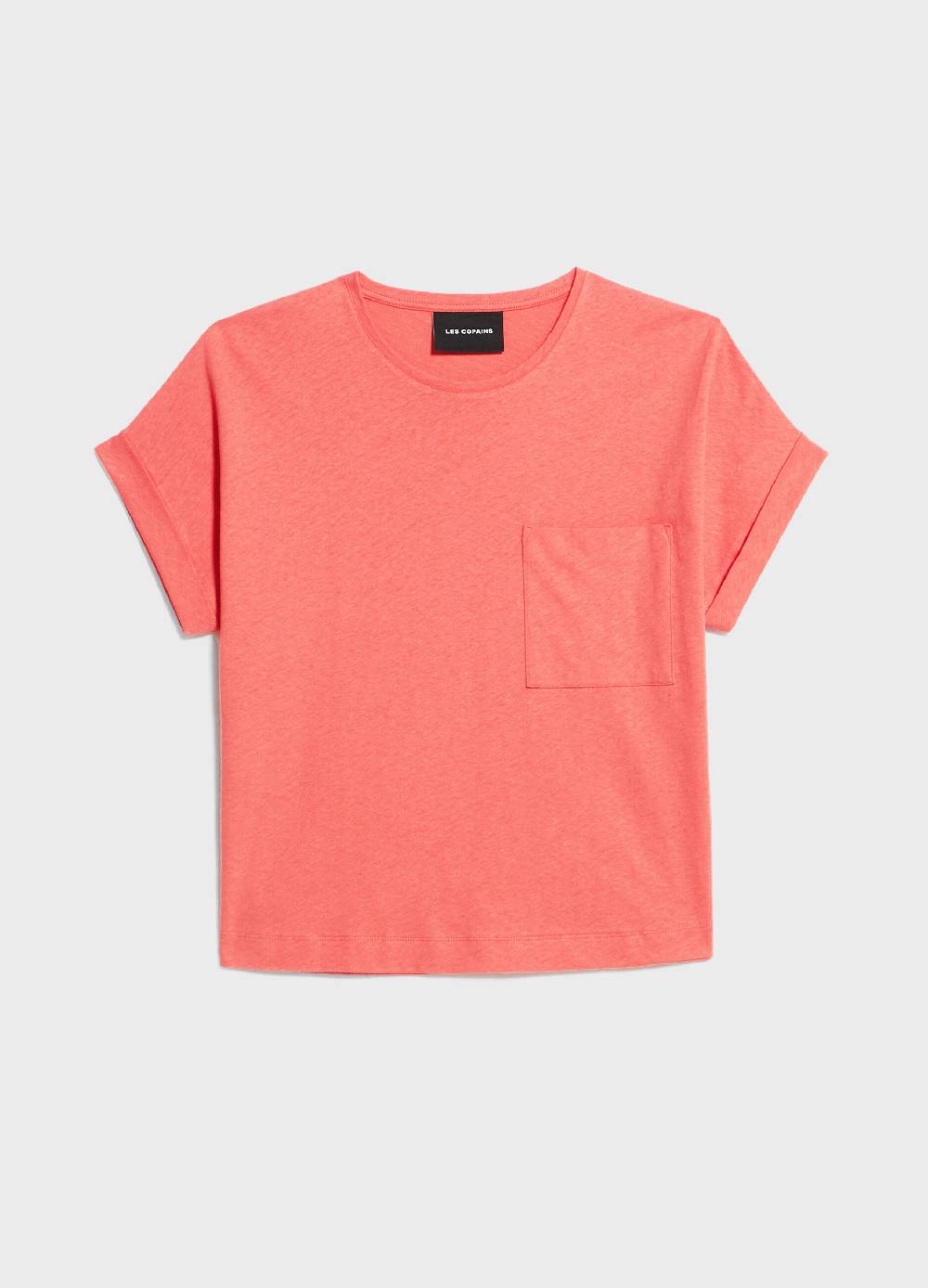 LES COPAINST-shirt in lino e cotone Vendita Calda