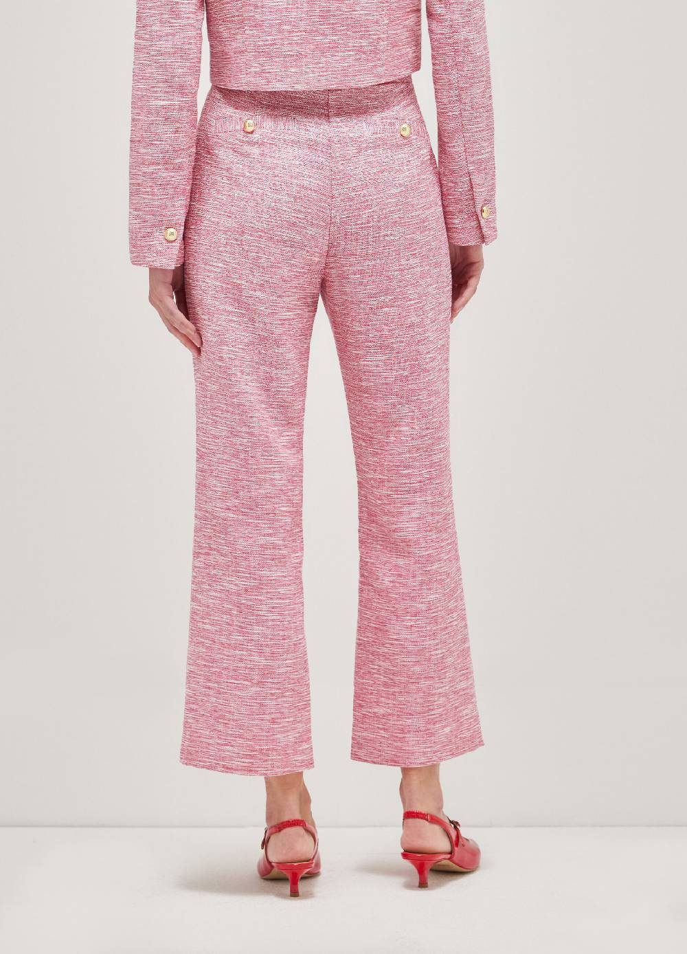 LES COPAINSPantaloni flare fit effetto tweed Saldi Di Fabbrica