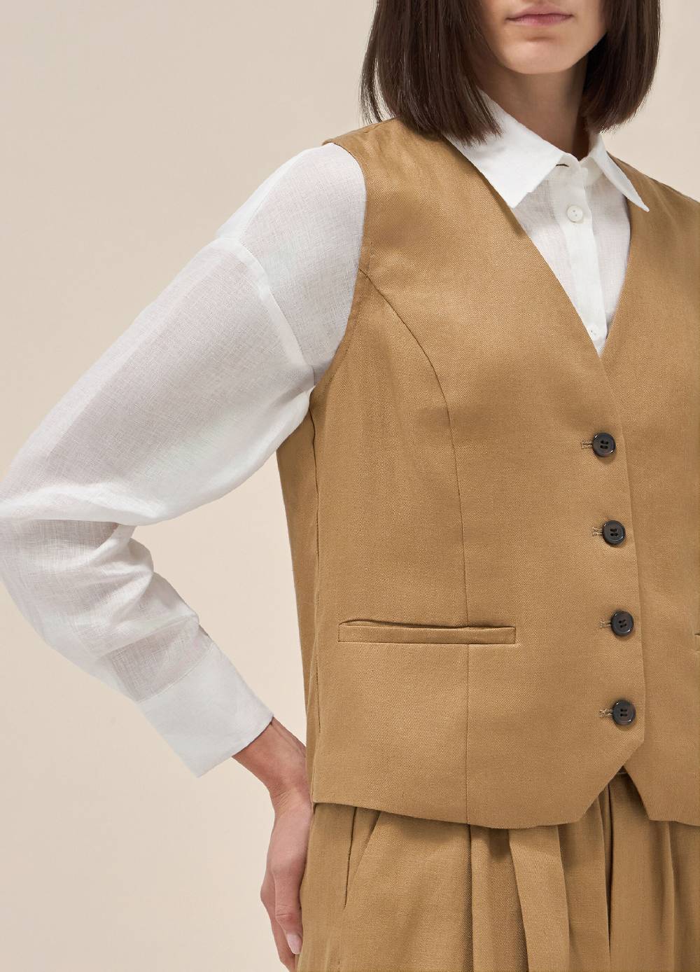 LES COPAINSGilet in puro lino Vendita