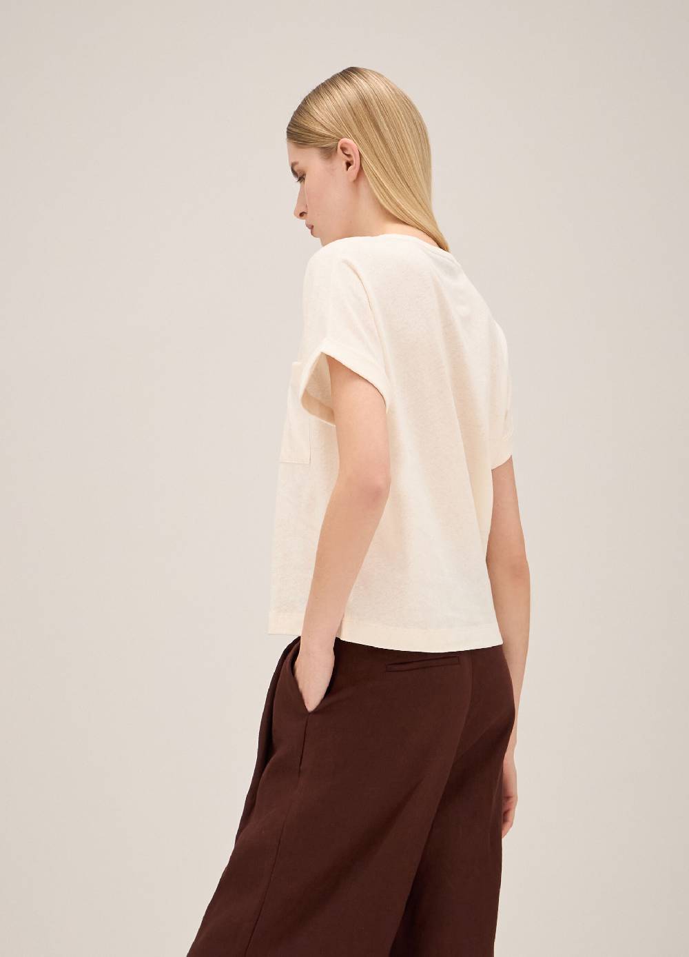 LES COPAINST-shirt in lino e cotone Spedizione Gratuita
