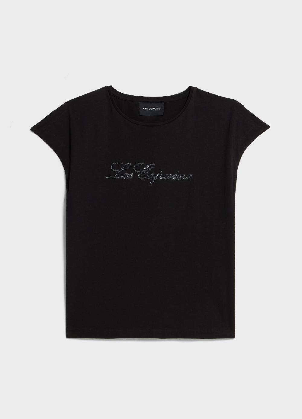 LES COPAINST-shirt in cotone stretch con lettering Soddisfazione Garantita