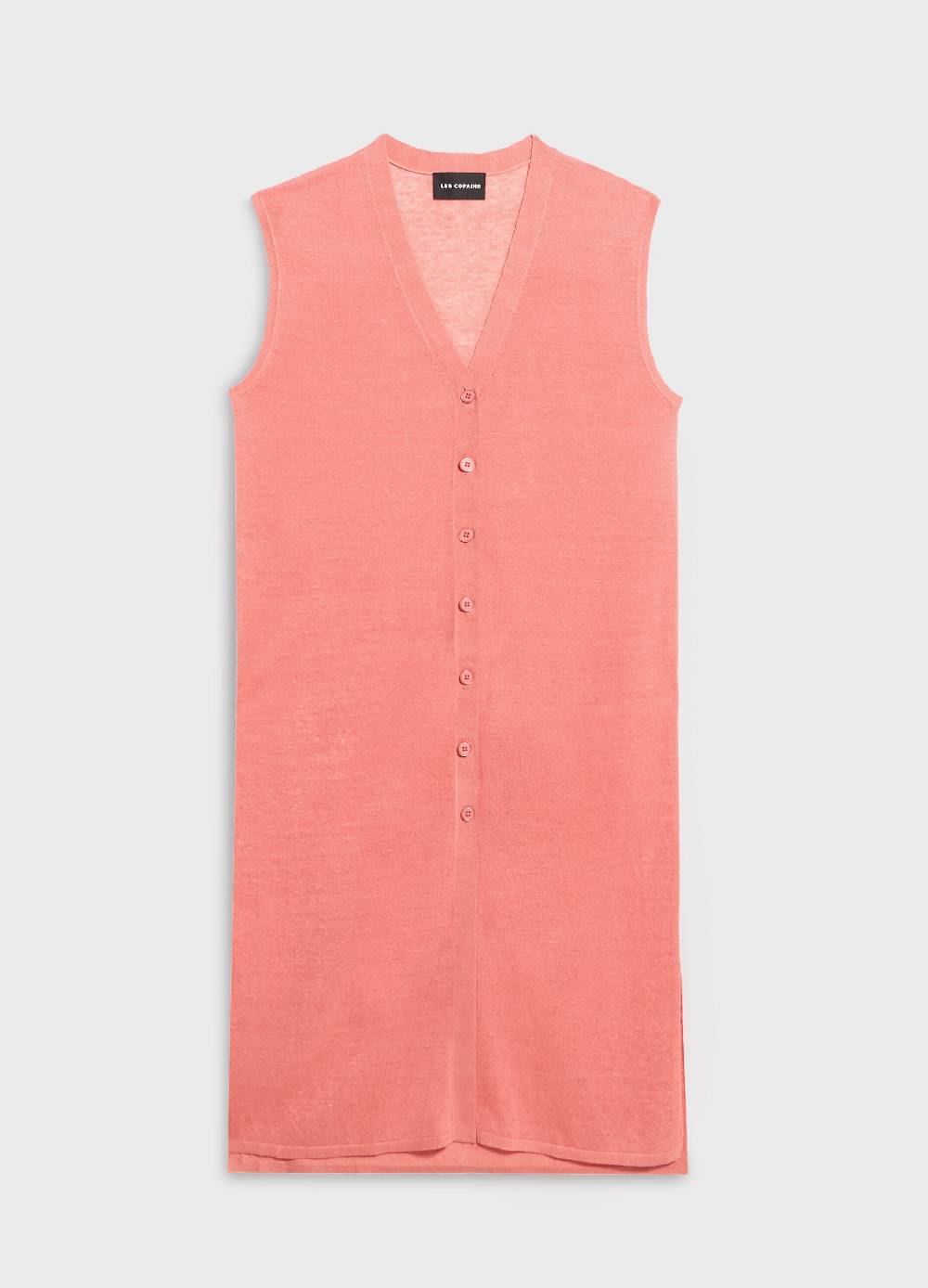 LES COPAINSGilet lungo tricot in misto lino Fino Al -60%