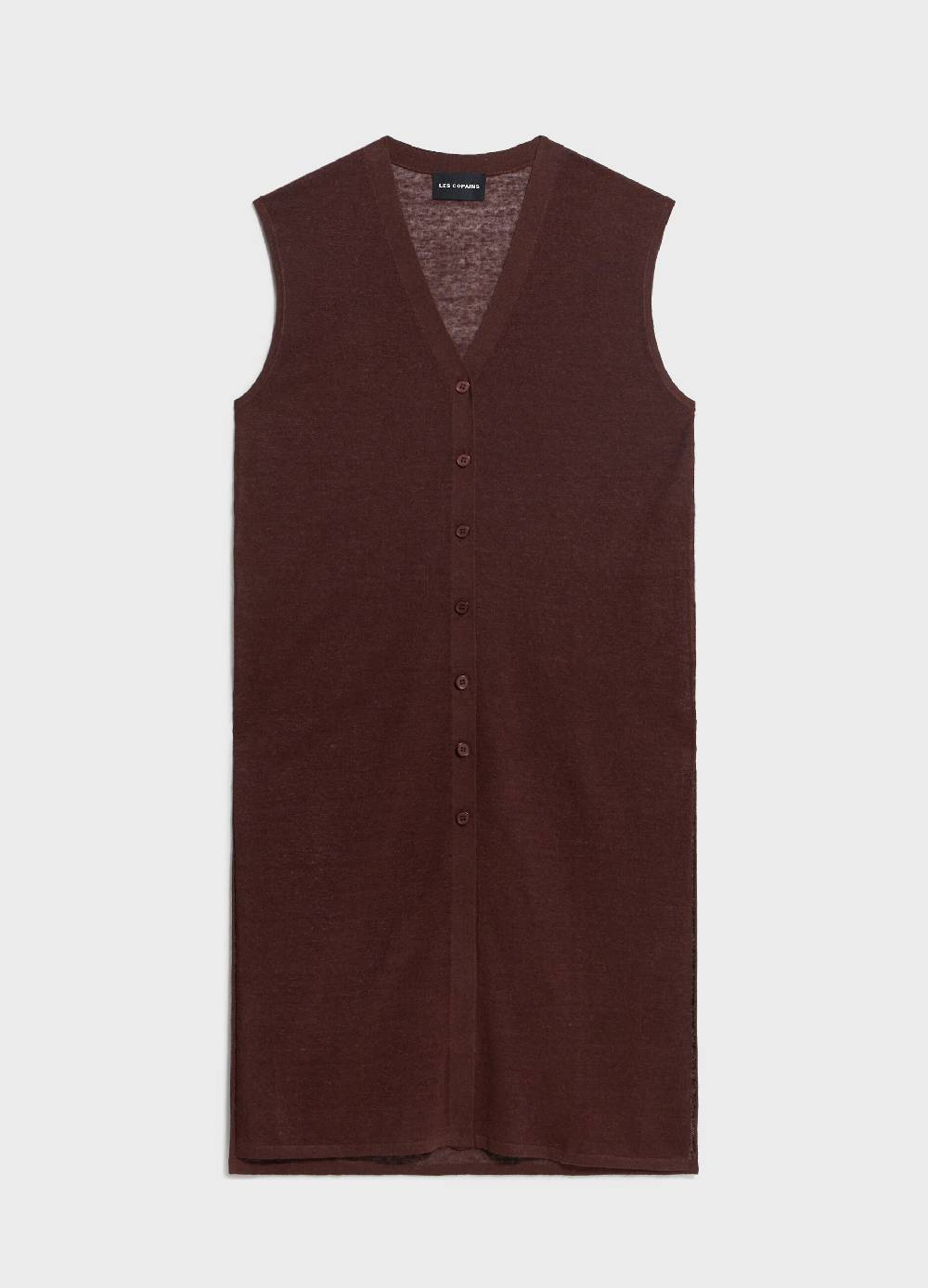 LES COPAINSGilet lungo tricot in misto lino Shopping Online