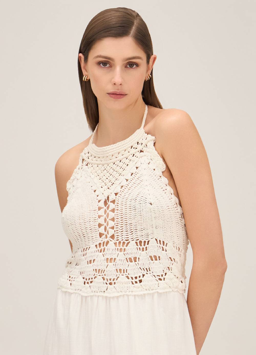 LES COPAINSMaxi abito con macramé Offerta