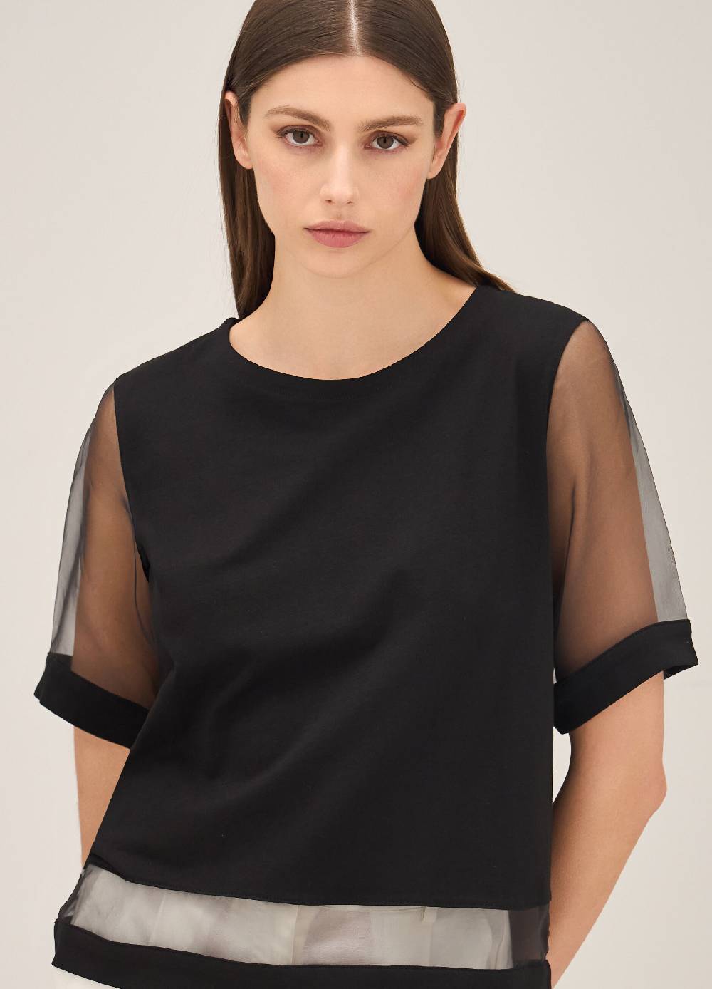 LES COPAINST-shirt in cotone con inserti Online