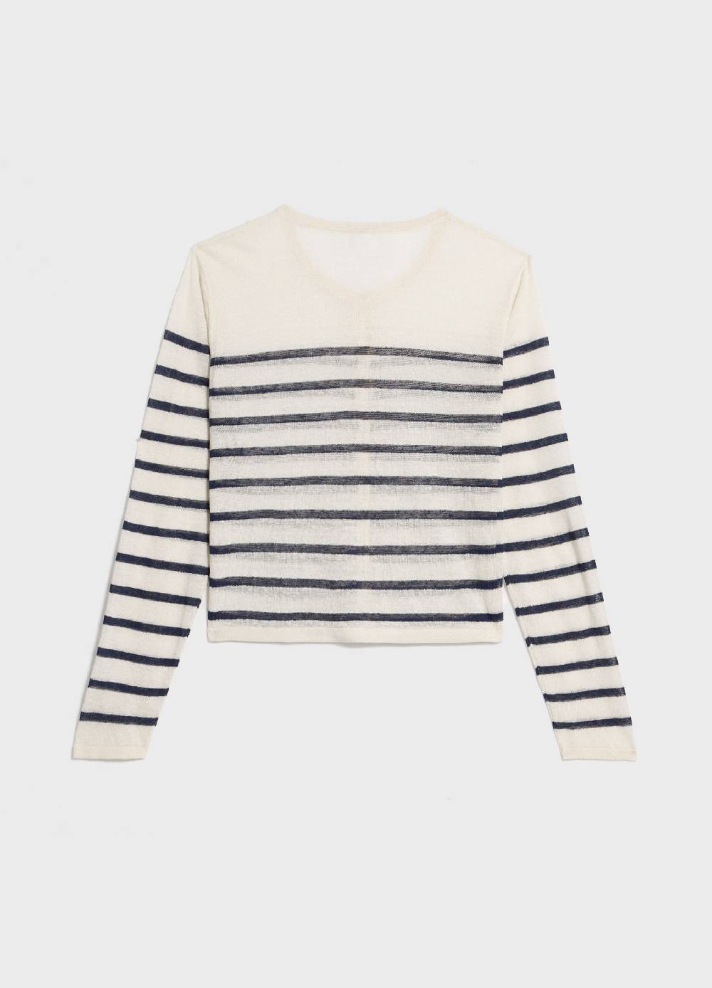 LES COPAINSCardigan tricot a righe misto lino In Vendita