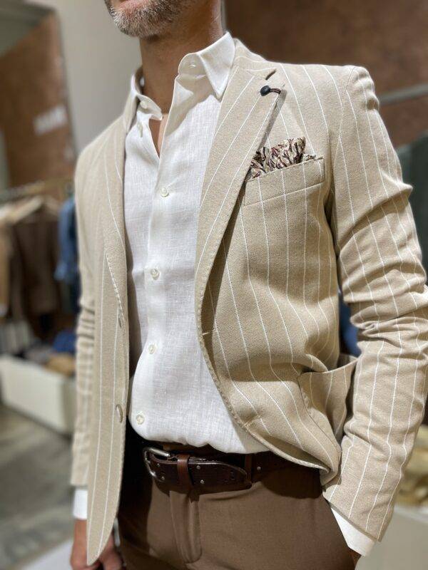 JCM Jey Coleman Giacca uomo elegante a righe Piero Giachi Nuovo
