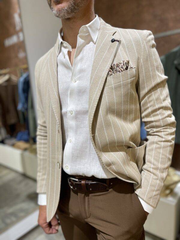 JCM Jey Coleman Giacca uomo elegante a righe Piero Giachi Nuovo