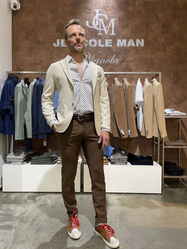 JCM Jey Coleman Pantalone uomo eleganti fresco di lana Exibit Vendita