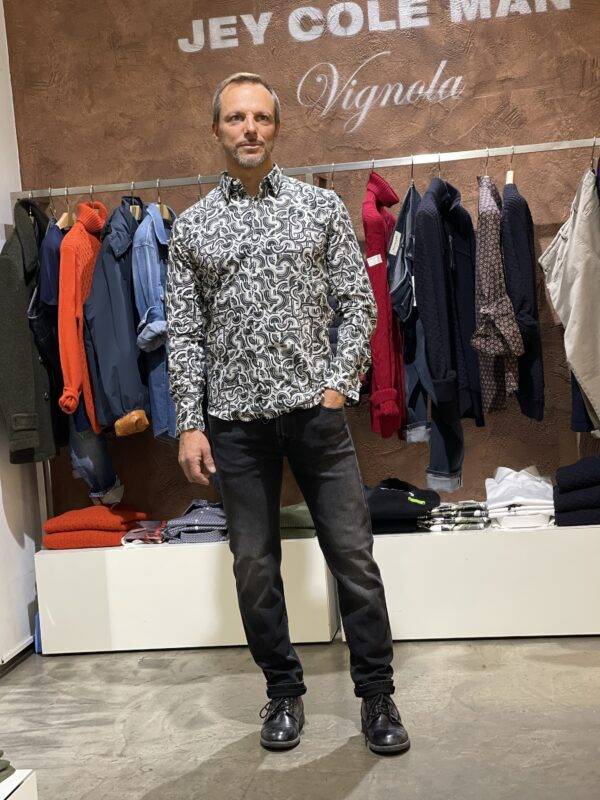 JCM Jey Coleman Camicia uomo cotone fantasia slim fit Adb Qualità