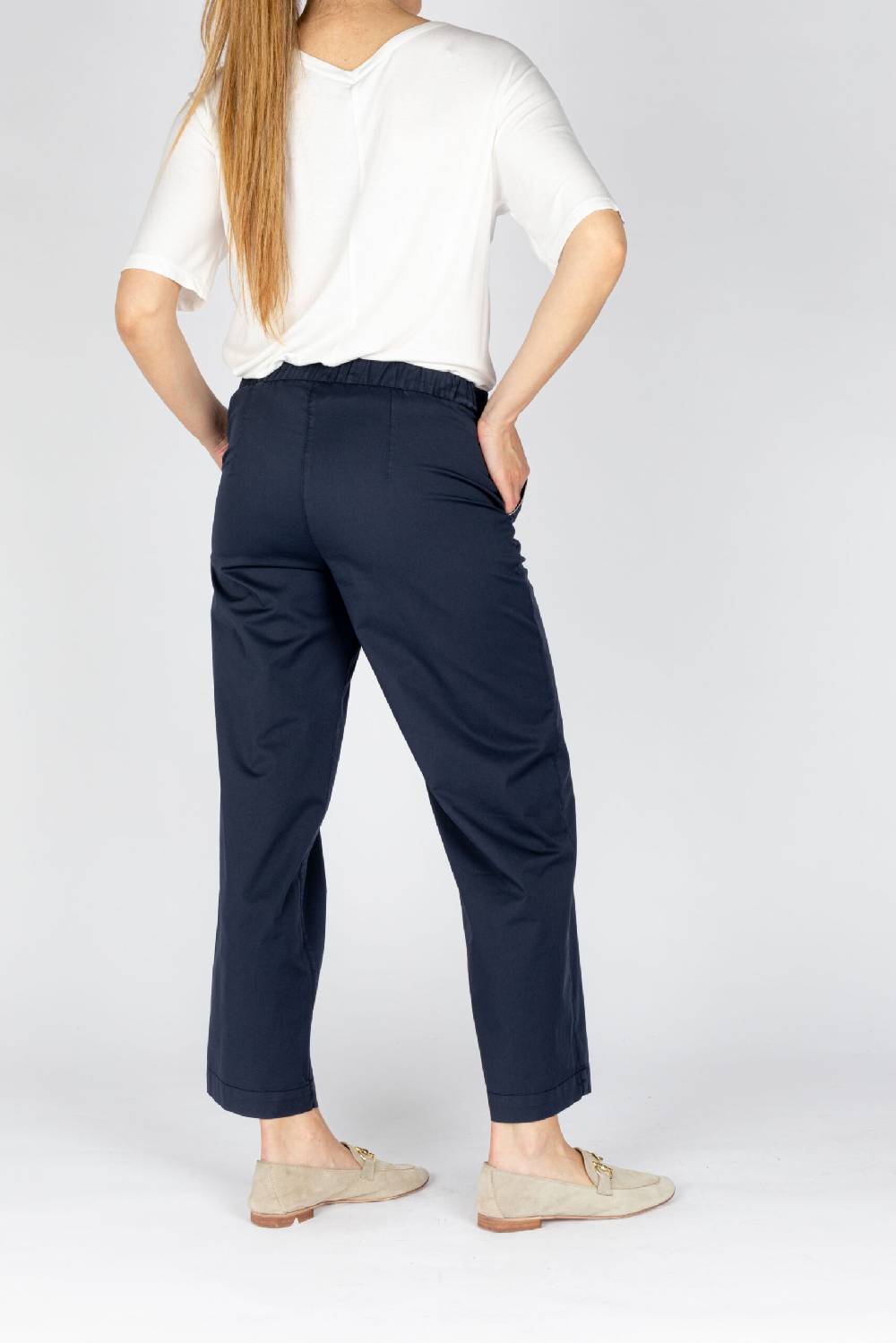 L.Pucci Pantaloni a gamba morbida tessuto popeline stretch colore blu Vendite Flash