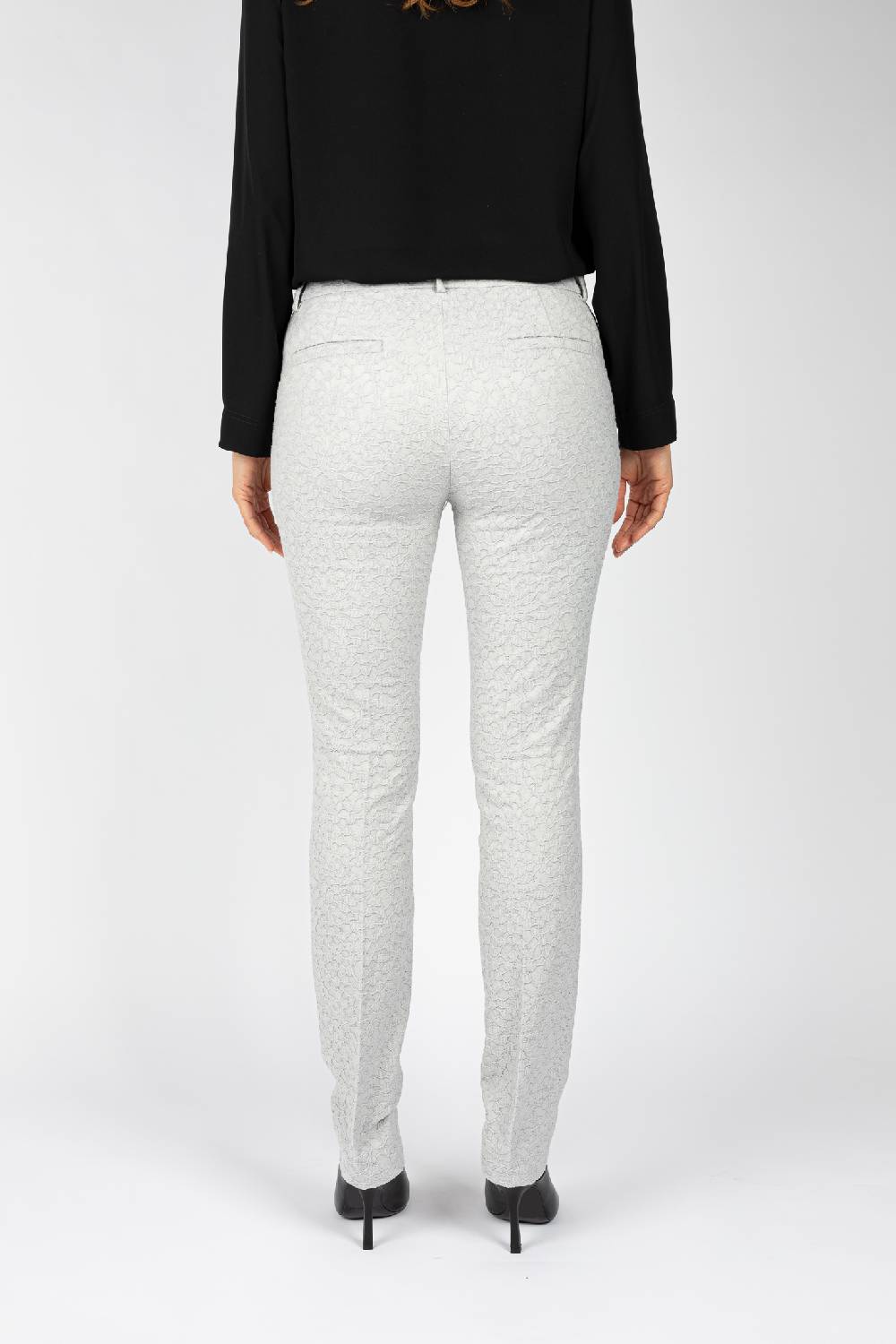 L.Pucci Pantaloni tessuto jacquard colore ghiaccio, gamba regolare Convenienza