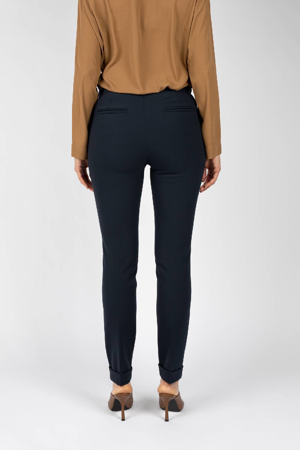 L.Pucci Pantaloni gamba regolare con rovescia colore blu Offerte