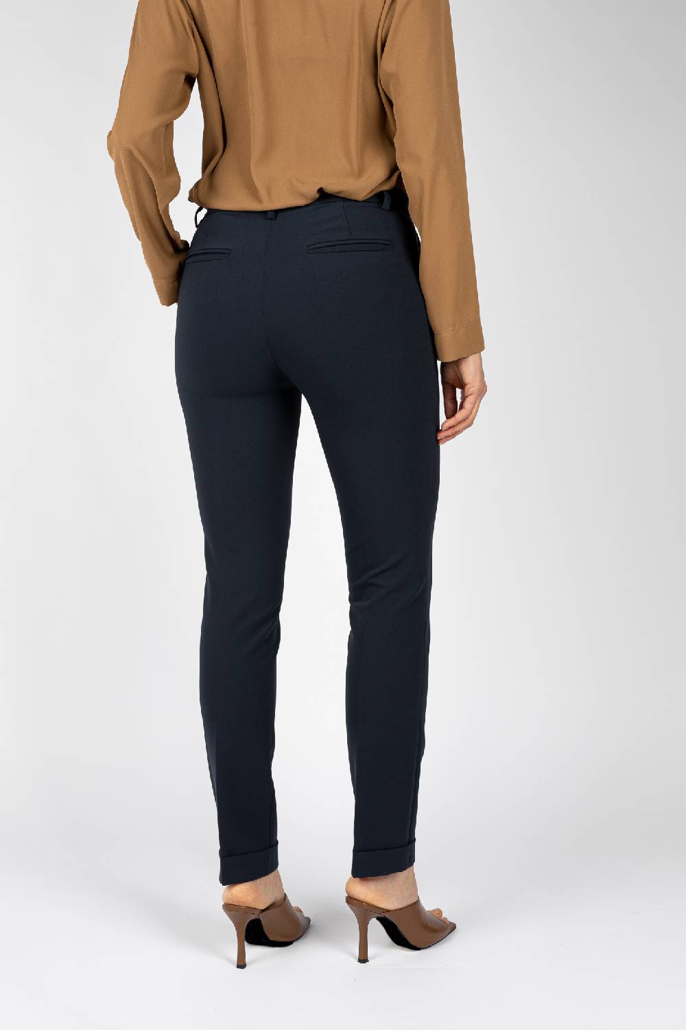 L.Pucci Pantaloni gamba regolare con rovescia colore blu Offerte