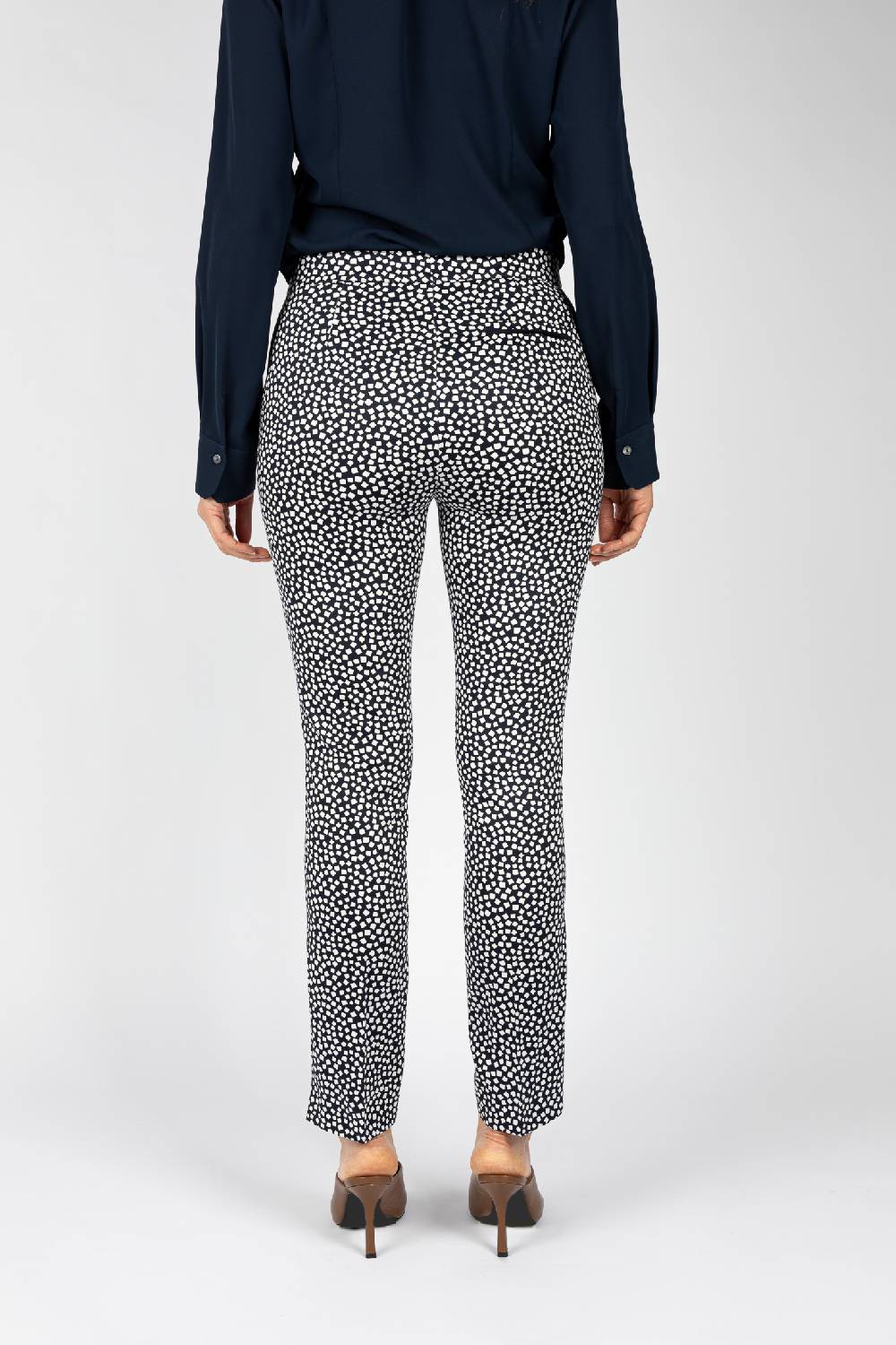 L.Pucci Pantaloni da donna blu linea dritta spacchetti al fondo 2025