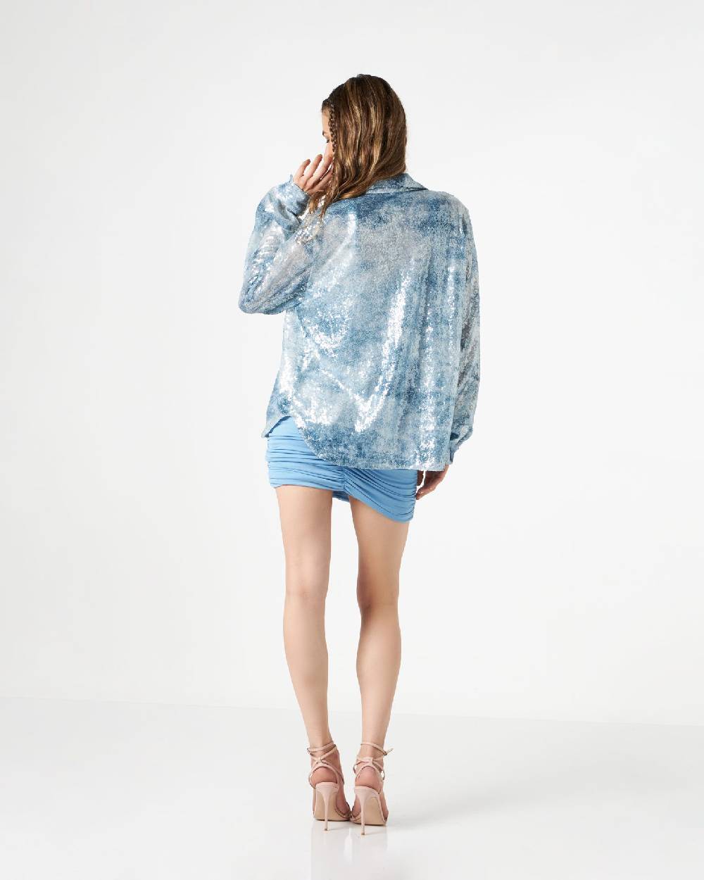 Le Twins Daniela Paillettes Jeans Celeste Nuova