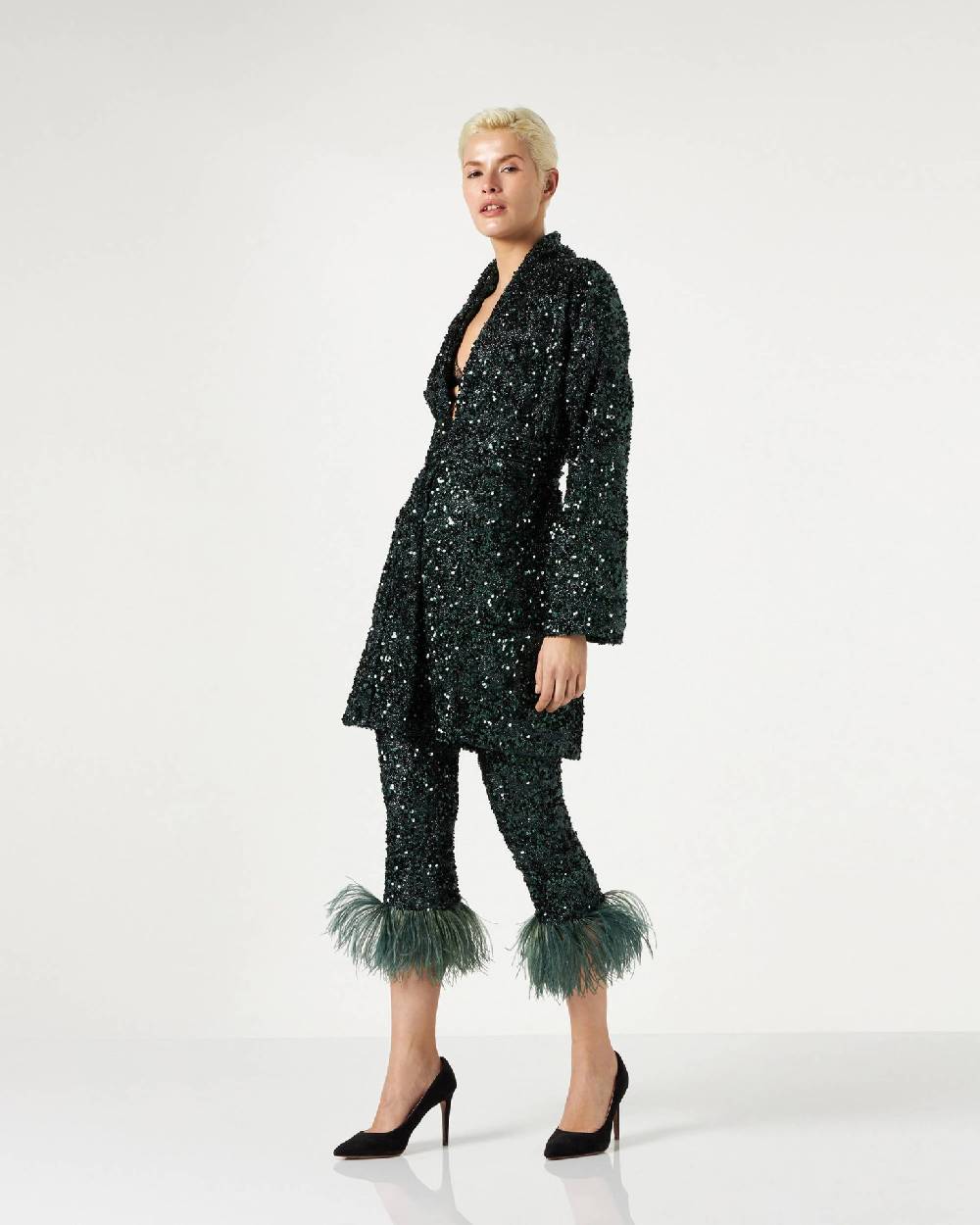Le Twins Emma Paillettes Lurex Verde In Linea