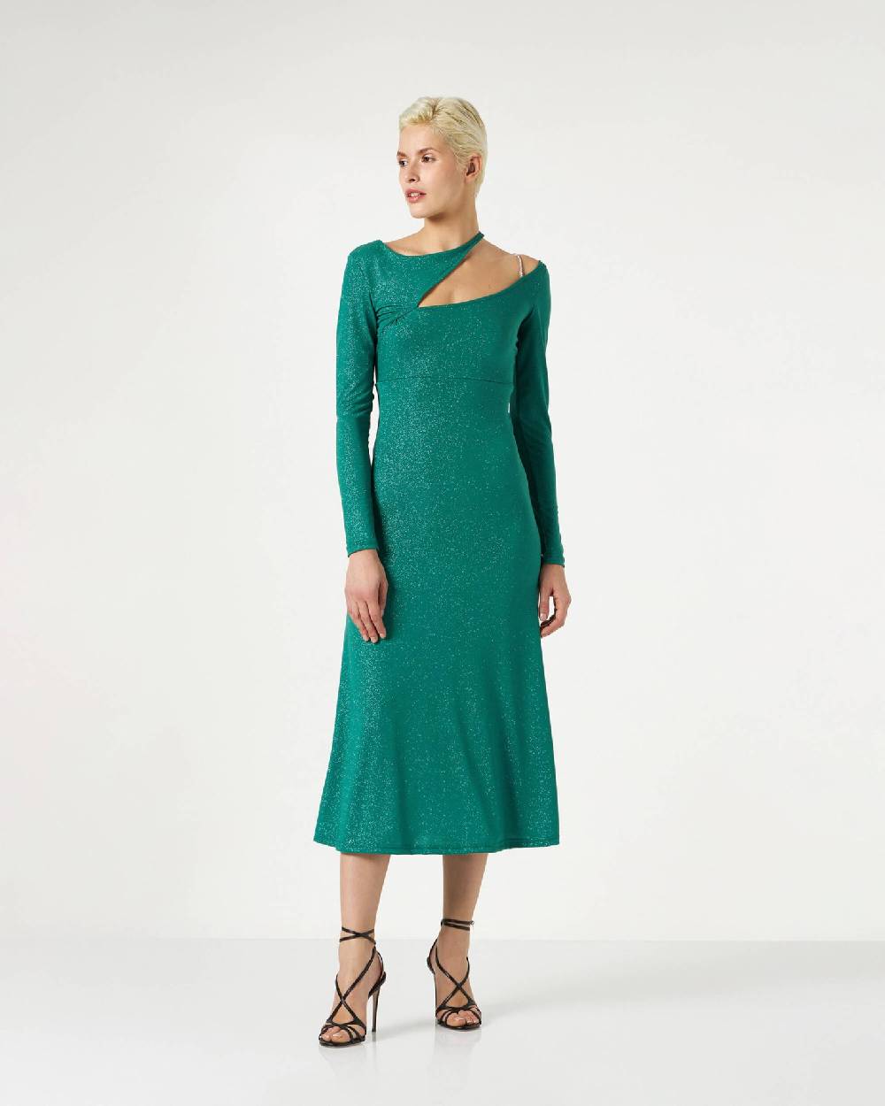 Le Twins Catia Jersey Lurex Verde Nuova