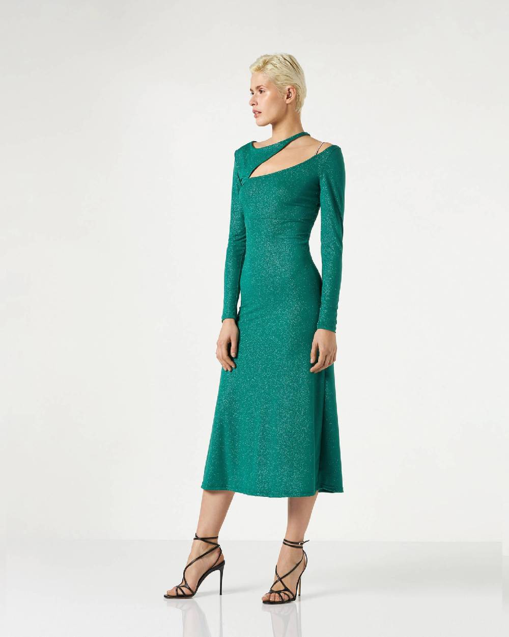 Le Twins Catia Jersey Lurex Verde Nuova